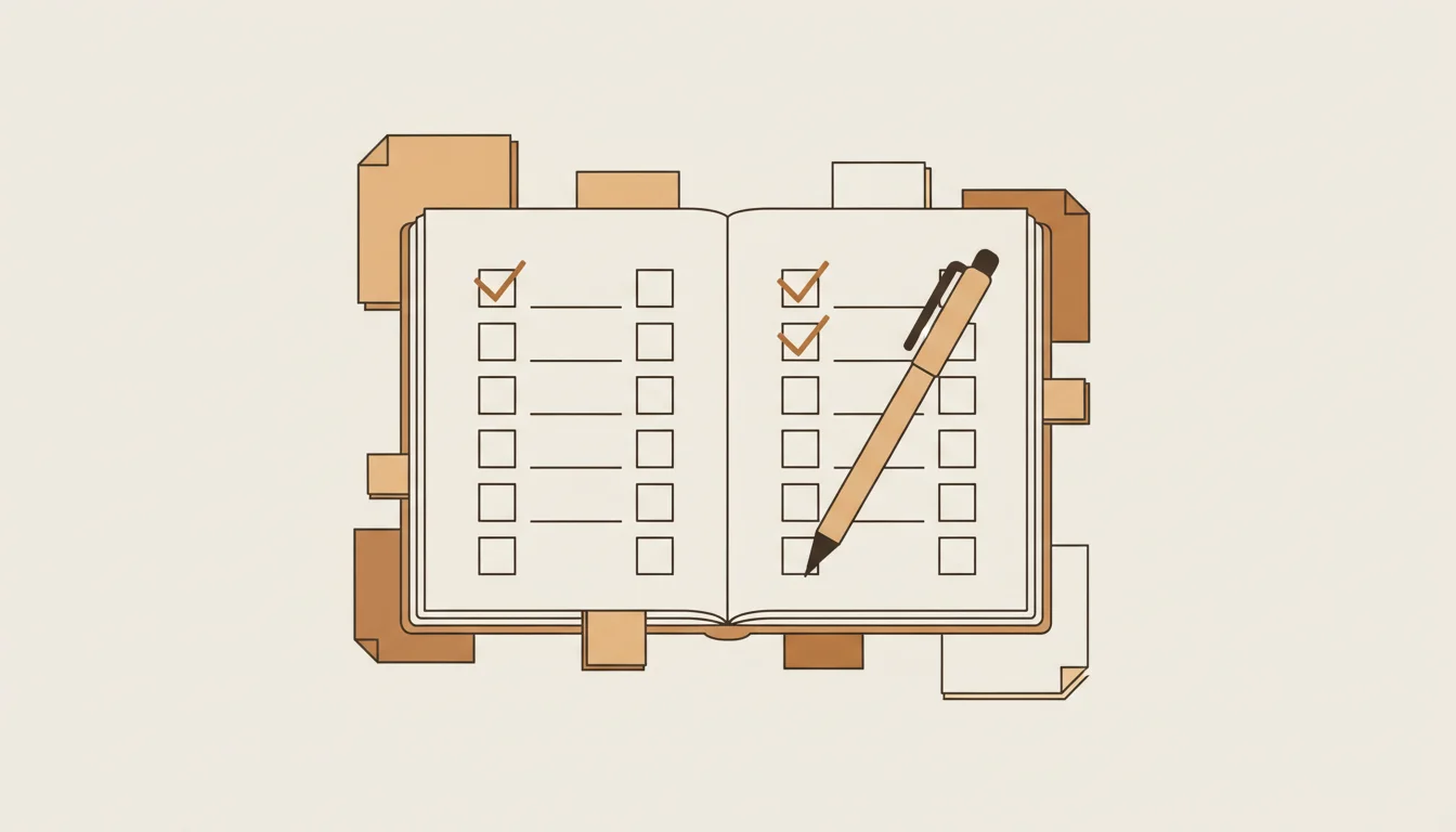 Notatnik z listą pytań — szablon do przygotowania treści na stronę firmową